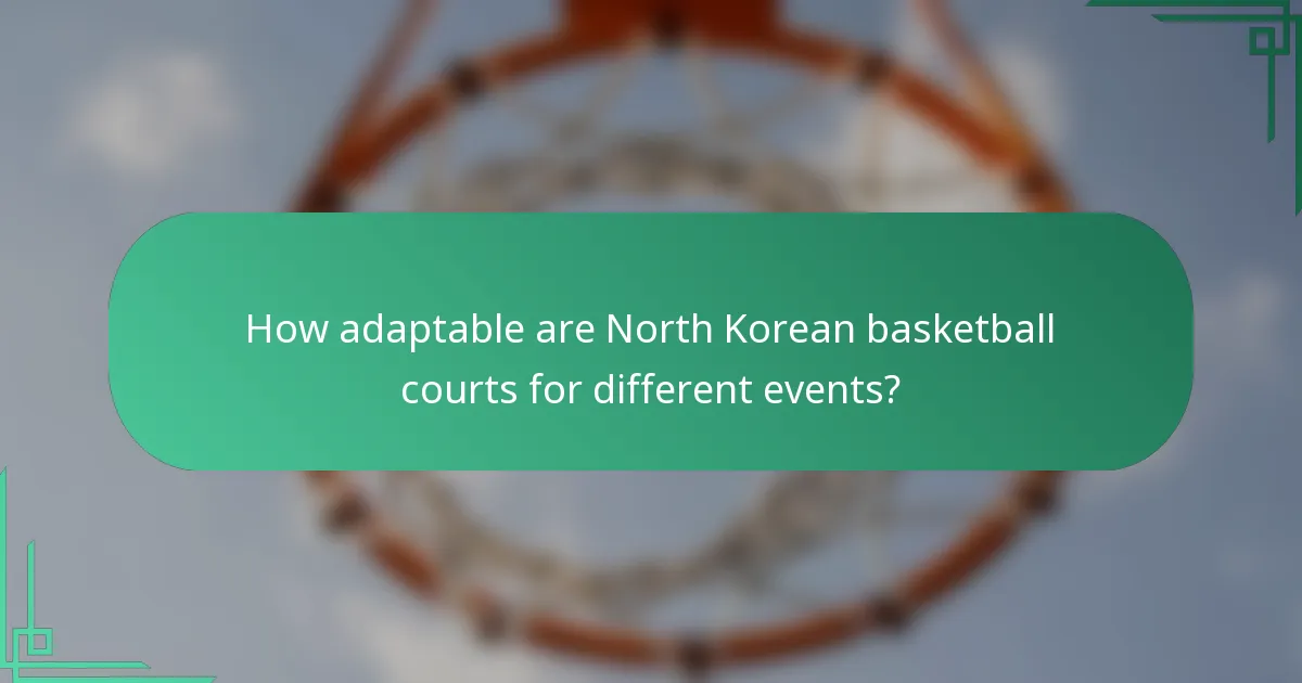 How adaptable are North Korean basketball courts for different events?