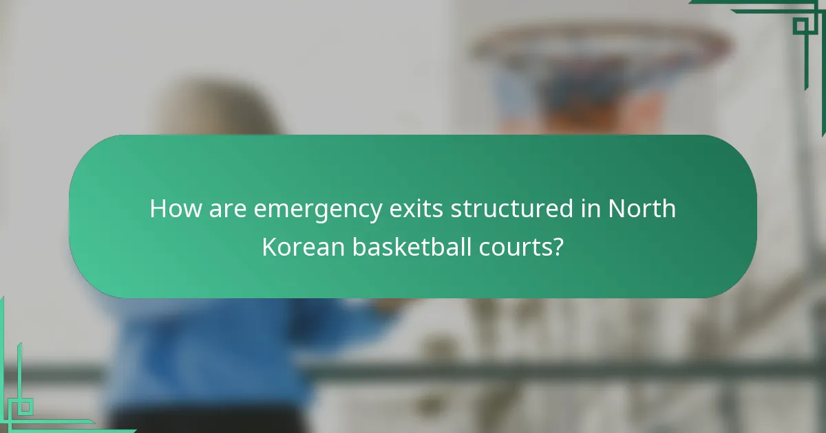 How are emergency exits structured in North Korean basketball courts?