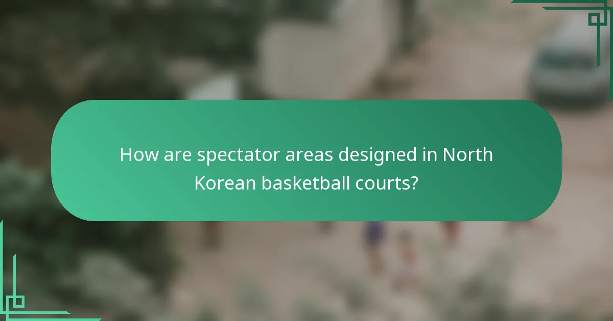 How are spectator areas designed in North Korean basketball courts?