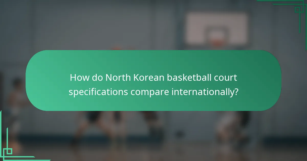 How do North Korean basketball court specifications compare internationally?