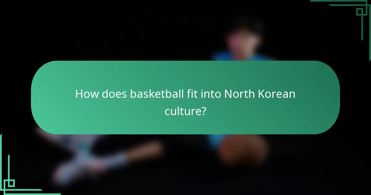 How does basketball fit into North Korean culture?