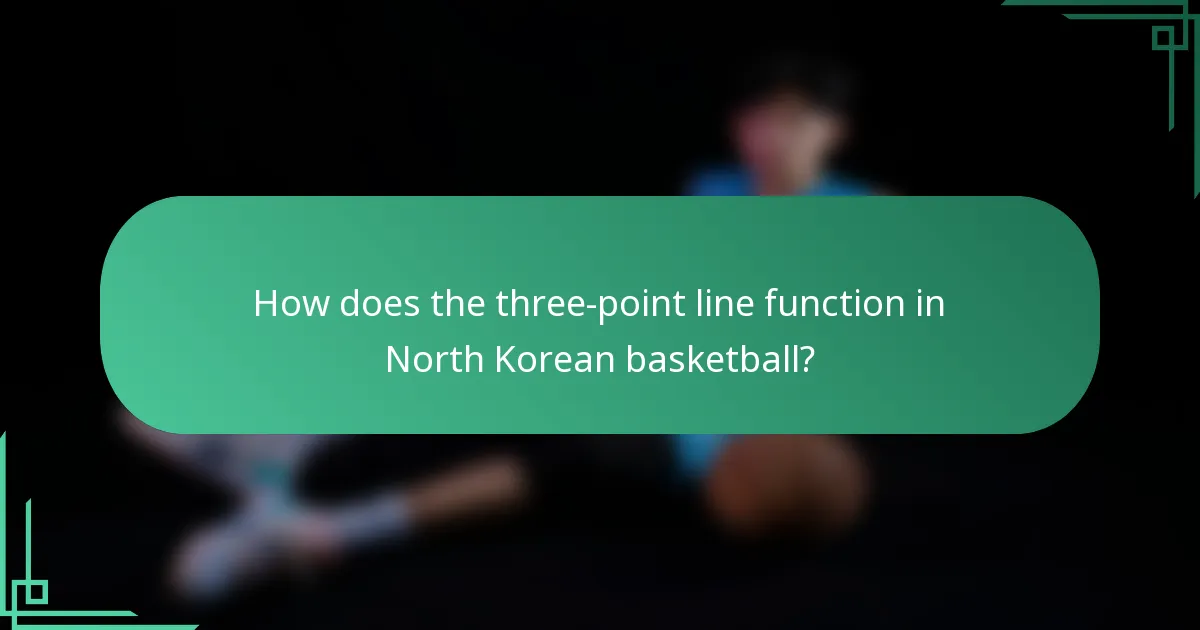 How does the three-point line function in North Korean basketball?
