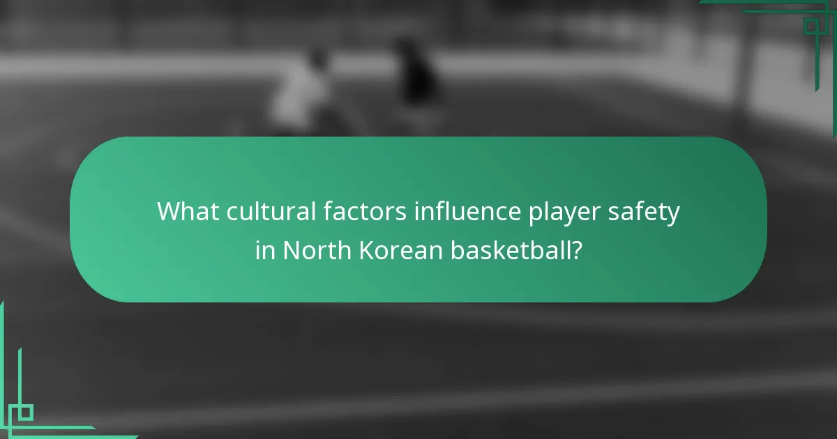 What cultural factors influence player safety in North Korean basketball?