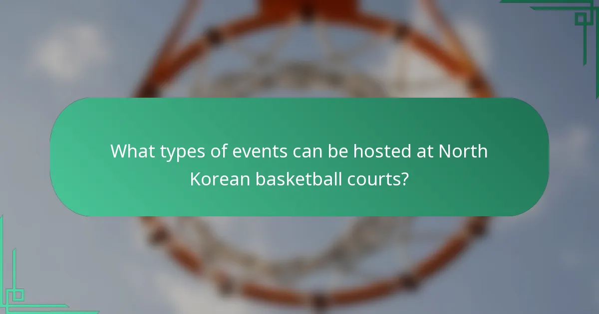 What types of events can be hosted at North Korean basketball courts?