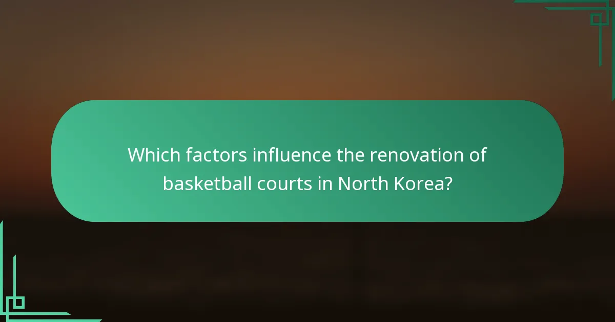 Which factors influence the renovation of basketball courts in North Korea?